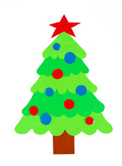 Creative paper Christmas tree on white paper sheet