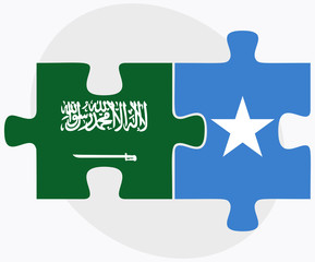 Saudi Arabia and Somalia Flags