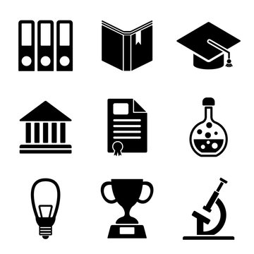 Back to school web and mobile logo icons collection