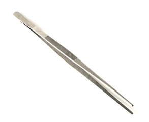 metal tweezers isolated over the white background