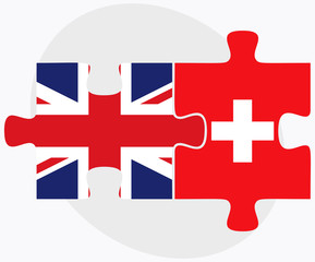 United Kingdom and Switzerland Flags