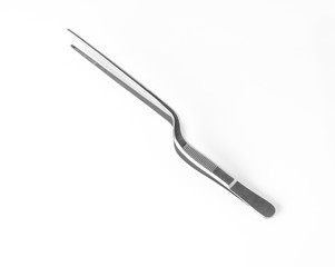 metal tweezers isolated over the white background