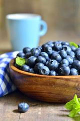 Ripe organic blueberry.
