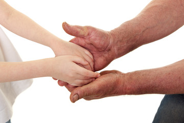 Fototapeta premium child and old man hands