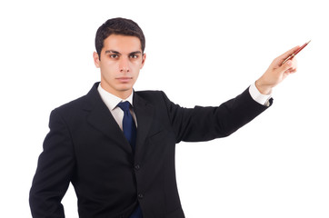 Elegant young man isolated on white