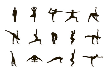 Асаны йоги. Вектор.