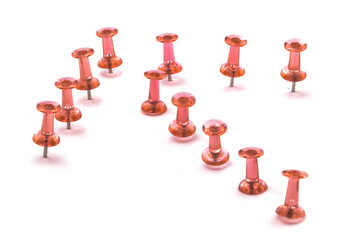 Arrow shaped red pins