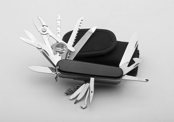 Knife multi-tool, isolated on white background