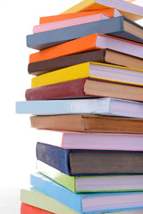 Heap of books close up