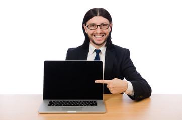 Businessman in business concept isolated on white