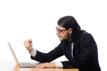 Businessman in business concept isolated on white