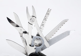 Knife multi-tool, isolated on white background