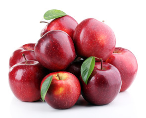Red apples isolated on white