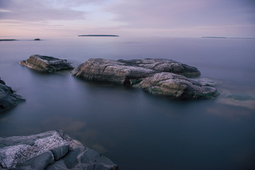 Quiet night on Ladoga lake