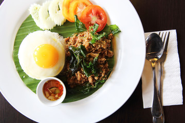  Fried Stir Basil with Minced pork