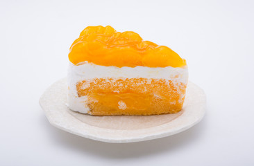 delicious Orange cake on white background
