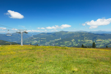 Fototapeta na wymiar Panorama of the Alps from the top of Gerlitzen, Carinthia, Austria