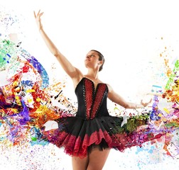 Fototapeta na wymiar Colours classical dancer