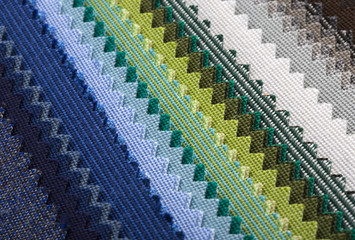 Fototapeta premium Multicolor tone of fabric sample on white background