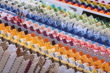 Multicolor tone of fabric sample on white background