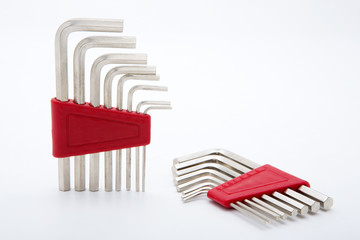 Hex keys set isolated on white background