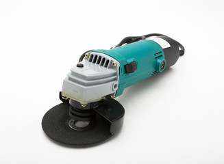 Fototapeta premium Electric grinder focus on grinding blade on the white background