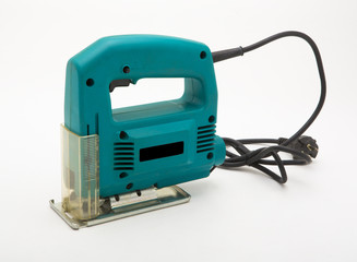 A power saw on a white background.