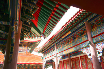 Roof of Chinese architecture as horizontal