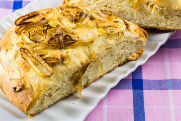 Onion focaccia bread.