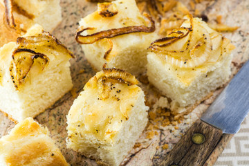 Onion focaccia bread.