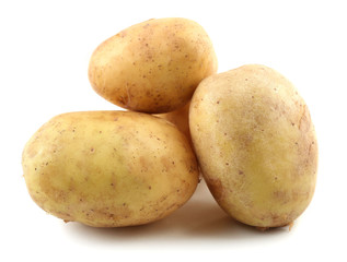young potatoes isolated on white