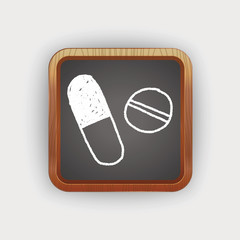 Pills doodle drawing