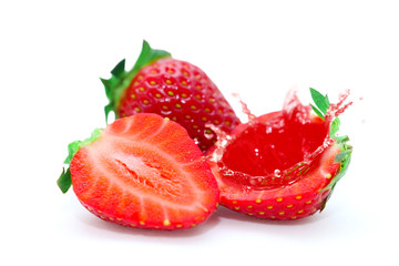 Fresh strawberry isolated on white background.