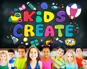 Kids Create Cretivity Design Ideas Colorful Concept