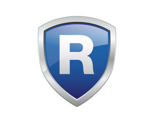 letter blue shield r