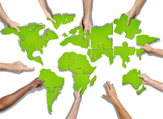 Aerial View of People and Global Communications Concepts