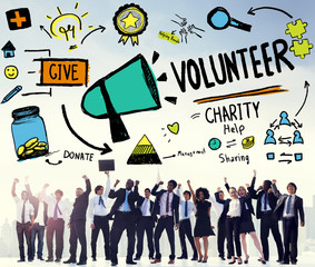 Volunteer Charity Help Sharing Giving Donate Assisting Concept