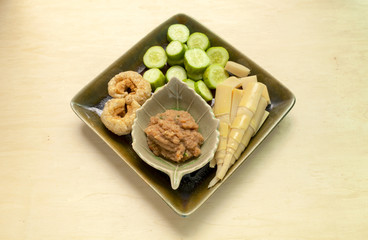 Thai style appetizer, Crispy Pork Dipping paste 