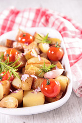 baked potato and tomato