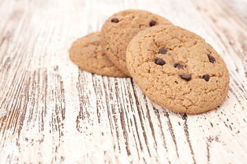 oat cookies on wooden table