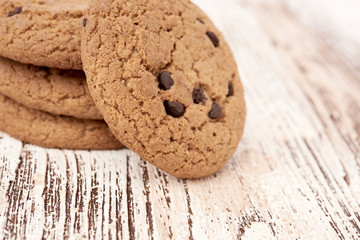 oat cookies on wooden table