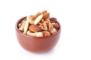 Mix nuts  on white background
