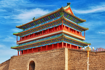 Obraz premium Beautiful Zhengyangmen Gate (Qianmen Gate ). This famous gate is