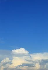 Blue sky with clouds.
