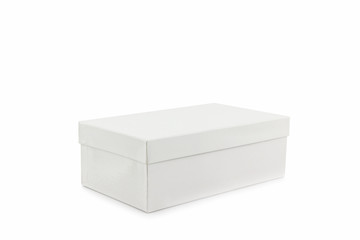 White shoe box on white background.
