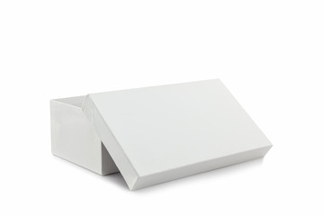 White shoe box on white background.