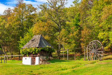 Traditional peasant house,Astra Ethnographic village museum,Sibiu,Romania,Europe