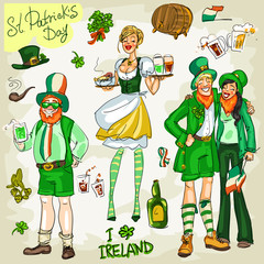 St. Patricks Day - hand drawn clip art collection.