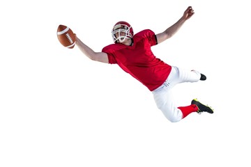 American football player scoring a touchdown