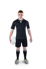 Rugby player holding a rugby ball